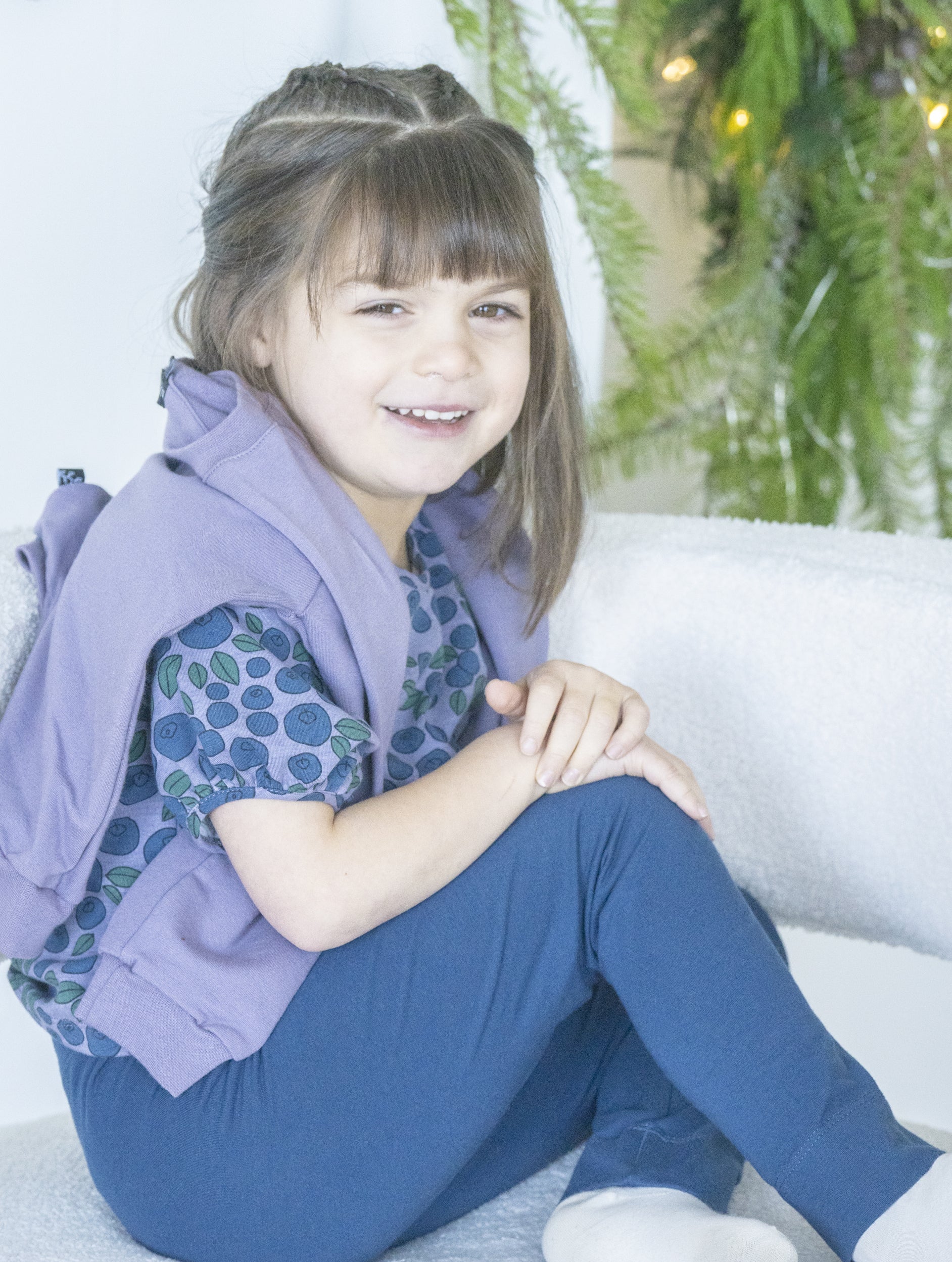 T-Shirt - Pattern - Girls Blueberry